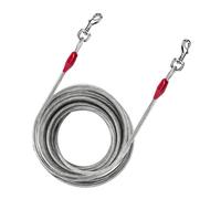 (20 Feet) Heavy Duty Dog Tether - Tie Out Cable - 10ft 20ft 30ft Long Chains for Outside - 125 lbs Lead Leash for Spiral Stake Outdoor Camping Travel