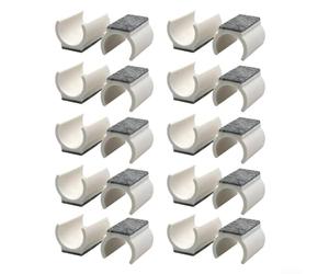 20 Felt U-Shaped Chair Leg Covers Designed to Prevent Floor Damage and Reduce Noise from Moving Furniture Legs (White)