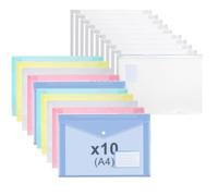 20 Folders for Paperwork a4, File for Organizing A4 Documents Notes Receipts, Durable Paper Folders with Closure, Compact Document Wallets for Office School Home Storage