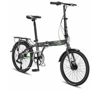 20 Folding Bicycle, Lightweight Aluminium Bike 7 Speed, Quick Fold System With Double Disc Brake, Outdoor Cycling(B)