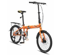 20 Folding Bicycle, Lightweight Aluminium Bike 7 Speed, Quick Fold System With Double Disc Brake, Outdoor Cycling(C)