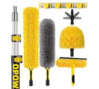 20 Foot High Ceiling Duster Kits with 5-12ft Heavy Duty Extension Pole, High Reach Duster for Cleaning,Microfiber Feather Duster,Cobweb Duster,Ceiling Fan Duster,Window Squeegee & Cleaner