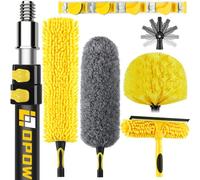 20 Foot High Ceiling Duster Kits with 5-12ft Heavy Duty Extension Pole, High Reach Duster for Cleaning,Microfiber Feather Duster,Cobweb Duster,Ceiling Fan Duster,Window Squeegee & Cleaner