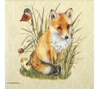 20 Fox Napkins - Animal Motif, Gästel Großbdesign: Autumn Table Decoration Party & Craft Decoupage, 33x33 cm