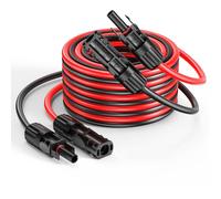 20 Ft 10 AWG Mc4 Extension Cable, 6mm² Oxygen-Free Pure Copper Core Wiring with Female & Male Waterproof Mc4 Connectors, Mc4 to Mc4 Solar Cable, Compatible with EcoFlow Solar Panel Systems, Set of 2