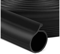 20 FT Garage Door Bottom Seal Rubber 0.19" P Bulb Bottom Garage Weather Stripping for Single Channel, Flexible Weatherproof Replacement Strip Seal Fits 20FT Wide, Black