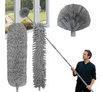 20 ft Reach Duster Kit with Adjustable Telescopic Pole from 1.5 to 4.9 m, Telescopic Cleaning Brush and Microfiber Head