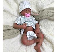 20'' Full Silicone Reborn Baby Dolls African Open Mouth, Newborn Black Boy That Look Real Sleeping Babies Advanced Painted Gift (Boy,African)