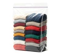 20 Gallon Jumbo Storage Bags, Pack of 3, Clear Plastic Storage Bag with Carry Handle, 24 x 32 Heavy Duty Ziplock Storage Bag Resealable Large Zipper Bag for Moving, Bedding and Travel, 4 Mil Thick