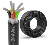 20 Gauge 6 Conductor Shielded Wire 50FT, UL2464 20 AWG 6 Core Cable Tinned Copper Stranded 20/6 CNC Wire for CNC VFD Spindle, Stepper Motor, 3D Printer, Sound, Speaker, Signal Transmission, etc.