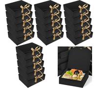 20 Gift Boxes with Lids, Gift Boxes with Gold Ribbon for Weddings, Birthdays, Christmas, Parties, Packaging, 20cm x 20cm x 10cm