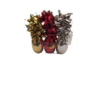 20 Gift Wrap Bows Christmas Metallic Wrapping Xmas Bow Decoration Red Gold Silve