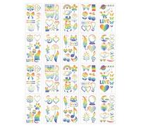 20 Glitter Rainbow Tattoo Stickers, Children'S Face Tattoo Stickers, Temporary Butterfly Tattoo Decorations, Birthday Party Decorations.