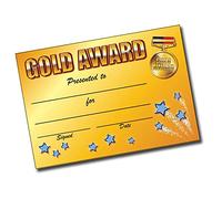 20 Gold Award Childrens Pupils School Praise Teachers Reward Certificates A5 Primary Teaching Services
