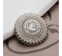 20 Gold Rhinestone Pearl Buttons for Coat Cardigan | Luxury Metal Flower Decor Buttons for Clothing Needlework Accessories(23mm-c,1pcs)