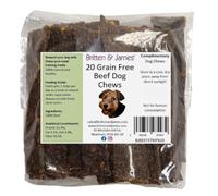20 Grain Free Beef Dog Chews for Dogs and Puppies by Britten and James
