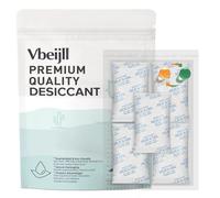20 Gram (50 Pack) Color-Indicating Silica Gel Packets, Each 5 Pack Individually Sealed, Food Grade Desiccant - Rechargeable Moisture Absorbers for Food Storage, Electronics, 3D Filament & Safes