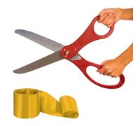 20” Grand Opening Ceremony Kit - Ribbon Cutting Kit 20 Inch Giant Scissors with Gold Ribbon for Inaugurations and Ceremonies Giant Red Scissors for Special Events
