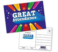 20 Great Attendance Award Praise Teachers Reward Postcards A6 Primary Teaching Services