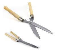 20'' Hedge Shears with Wooden Handle - Heavy Duty Garden Shears for Trimming, Cutting & Shaping Shrubs, Bushes, Hedges, Bonsai | Ergonomic, Sharp, Rust-Resistant
