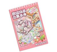 20 in 1 Cartoon Landscape Sticker Book Scrapbook Scene Book Aesthetic Scrapbooking Supplies