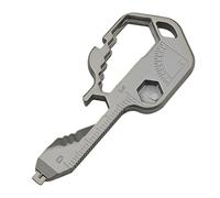 20-in-1 Key Shaped Pocket Multi Tool, Stainless Steel Multi Tool Keyring for Men - Keychain Multitool with Hex Wrench, Maslasee,Bottle Opener, Pry Bar, Utility Key Gift for Dad, Groomsmen, EDC