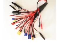 20-in-1 LiPo Battery Adapter Cable, Banana Plug to XT60/XT90/Deans/JST/EC2-EC5/JR/TRX, Universal Multifunction RC Charging Lead