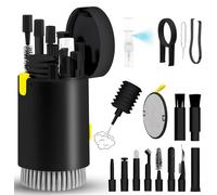 20 in 1 Multifunctional Cleaner Kit for Electronic Devices, Keyboard Cleaning Kit, Versatile Computer Screen Cleaning Brush Tool for Smartphone iPad Earbuds Camera Monitor Tablet Car Screen (Black)