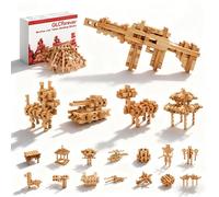 20 in 1 STEM Wooden Building Blocks -20+ Various Shapes, 3D Puzzle, Brain Games, Educational Toys Gift for Kids and classroom, Montessori STEM Toys for Ages 5+ to Adults (20 in 1 Premium Version)