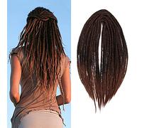 20 Inch 10 Strands/Pack Synthetic Dreadlocks Extensions Thin 0.6cm Crochet Braided Hair Soft Dreads Reggae Hip-Hop Hippie Style (20INCH-Double Ended, MT1B-30#)