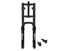 20 Inch 26 Inch 4.0 Fat Tire Bike Air Suspension Fork 1-1/8" Straight Mountain Bike Fork Travel 190mm Double Shoulder Bicycle Front Forks Damping Adjust QR 9mm For Fat Snow Beach E-Bike(Black,20")