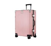 20-inch（50*21*34cm） carry-on Luggage with four-wheel omnidirectional silent wheels, ABS+PC composite material, aluminum-magnesium alloy frame, 90 kg pressure resistant suitcase. (Pink)