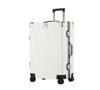 20-inch（50*21*34cm） carry-on Luggage with four-wheel omnidirectional silent wheels, ABS+PC composite material, aluminum-magnesium alloy frame, 90 kg pressure resistant suitcase. (White)