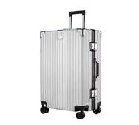 20-inch（50*21*34cm） carry-on Luggage with four-wheel omnidirectional silent wheels, ABS+PC composite material, aluminum-magnesium alloy frame, 90 kg pressure resistant suitcase. (Silver)