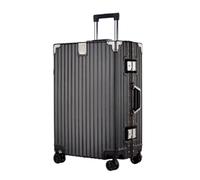 20-inch（50*21*34cm） carry-on Luggage with four-wheel omnidirectional silent wheels, ABS+PC composite material, aluminum-magnesium alloy frame, 90 kg pressure resistant suitcase. (Black)
