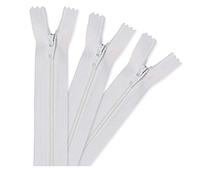 20 inch | 51cm Ivory Zips (Pack of 3) - Strong No.3 Nylon Closed End Zip Fasteners. Ideal for Sewing, Dressmaking, Skirts, Bags, Cushions, Craft Projects