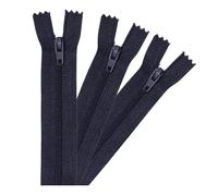 20 inch | 51cm Navy Blue Zips (Pack of 3) - Strong No.3 Nylon Closed End Zip Fasteners. Ideal for Sewing, Dressmaking, Skirts, Bags, Cushions, Craft Projects