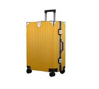 20-inch（54*21*34cm） carry-on Luggage with four-wheel omnidirectional silent wheels, ABS+PC composite material, aluminum-magnesium alloy frame, 90 kg pressure resistant suitcase. (Yellow)