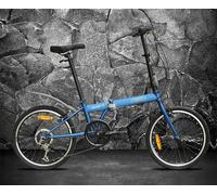 20 Inch Adult Folding bike, 6-Speed Carbon Steel Lightweight Folding Bicycle Dual V-brake Heavy Duty Pedal Bike for Men and Women,Folding City Bicycle Lightweight Aluminium Frame Foldable Bike
