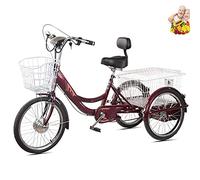 20 Inch Adult Tricycle 48V Electric Tricycle with Basket Adjustable Seat and Handlebar Suitable for Height 150-185cm (Color : 20a)