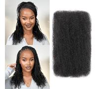 20 Inch afro kinky-curly human hair bulk for Dreadlock Extensions and Twist Braiding 100% Human Hair Repair Locs 50g/Pack Afro Kinkys Bulk Human Hair (Natural Black, 20INCH (50g))
