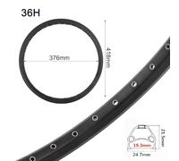 20 Inch Bike Rim 24H Aluminum Alloy Double Layer | 36 hole count, double wall structure, disc brake ready, aluminum alloy, 365g light weight