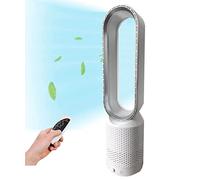 20 Inch Bladeless Modern Fan Air Cooling Purification Leafless Electric,Powerful with Remote Control,8 Speeds,120min Timer,90° Oscillating Tower,Mute Filter Cycle