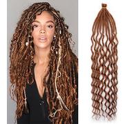 20 Inch Curly Ended Dreadlock Extensions 20 Strands/Pack Soft Handmade Synthetic Dreads SE Braids Dreads Locs Extensions 30#