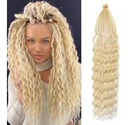 20 Inch Curly Ended Dreadlock Extensions 20 Strands/Pack Soft Handmade Synthetic Dreads SE Braids Dreads Locs Extensions 613 Blonde