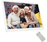 20 Inch Digital Picture Frame with 1440X900 IPS Touch Screen, Motion Sensor, Support Auto-Rotate Electronic Picture Frame Video Calendar Clock Auto On/Off Timer,White