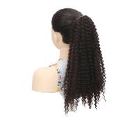 20 Inch Drawstring Ponytail Extension for Black Women, Curly Synthetic Mixed with Human Hair Hairpieces, Afro Kinky Pony Tail for Daily Use for Daily Use(#4)