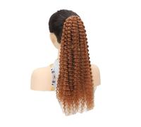 20 Inch Drawstring Ponytail Extension for Black Women, Curly Synthetic Mixed with Human Hair Hairpieces, Afro Kinky Pony Tail for Daily Use for Daily Use(30)
