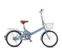 20 Inch Folding Bike for Adult Easy Folding City Bicycle Thickened Anti-Skid and Wear-Resistant Tires Folding and Installation-Free Blue,20