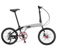 20-inch Folding Bike, Front And Rear Frame Made Of Carbon Steel, Variable 9-speed Bicycle For Adults, Super Lightweight For Students(B)